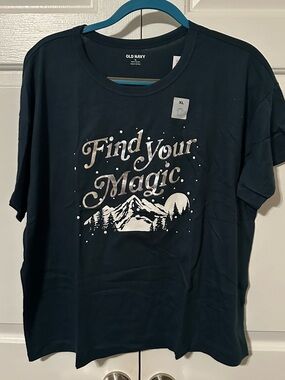 Old Navy Navy Blue Graphic Tee